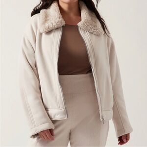 Athleta Westbound Sherpa Jacket in Abalone Grey Size 2X